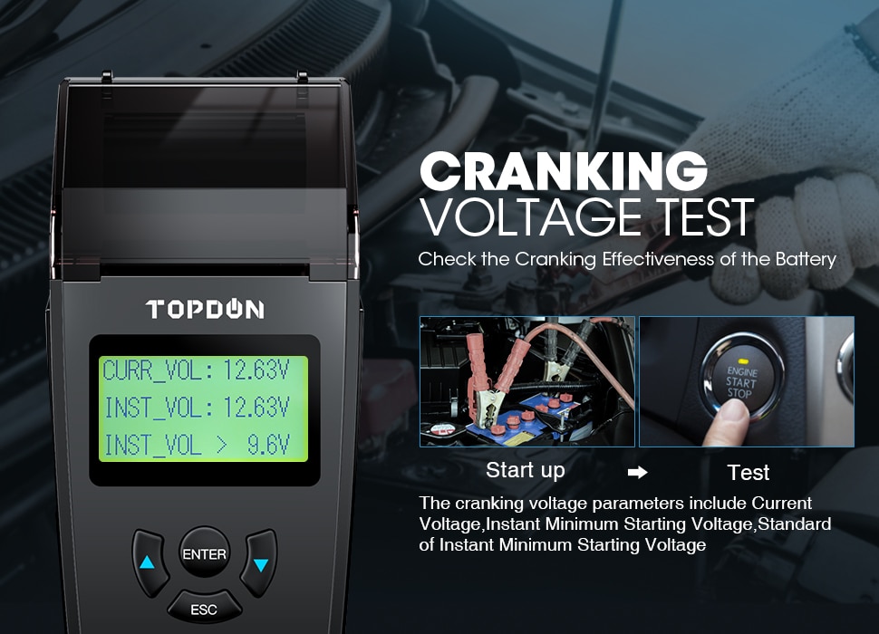 TOPDON BT500P 12V 24V Car Battery Tester