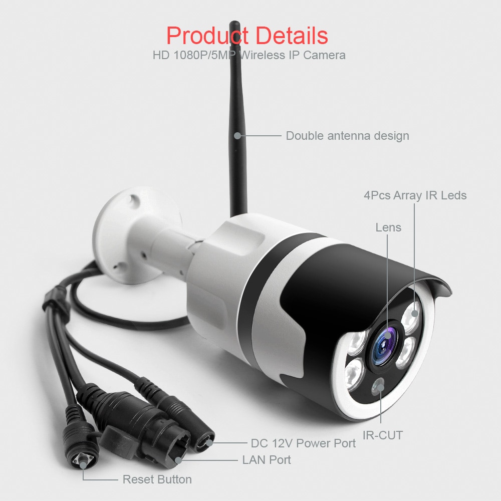 HD 1080P 5MP Bullet WiFi IP Camera