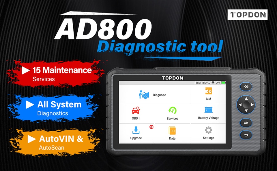 Topdon Car Diagnostic Tool Artidiag800 Car Scanner