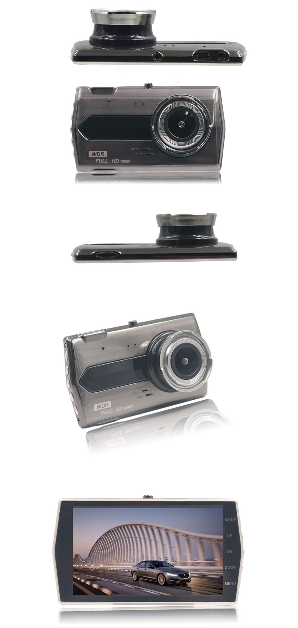 Car DVR 4.0 Full HD 1080P Dual Lens Rear View Dash Cam V