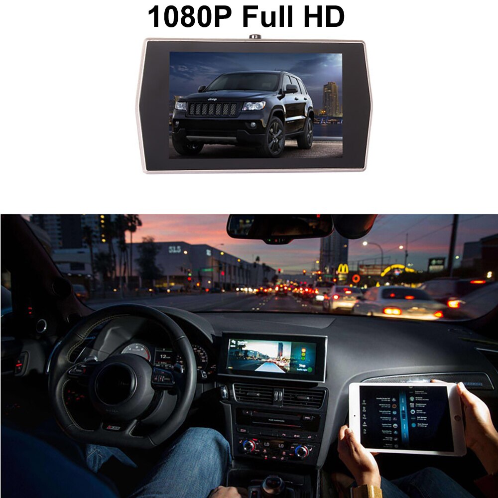 Car DVR 4.0 Full HD 1080P Dual Lens Rear View Dash Cam V