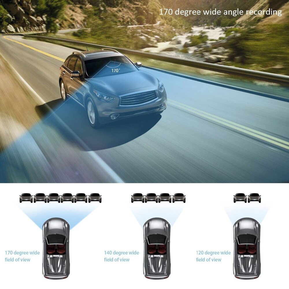 Car DVR 4.0 Full HD 1080P Dual Lens Rear View Dash Cam V