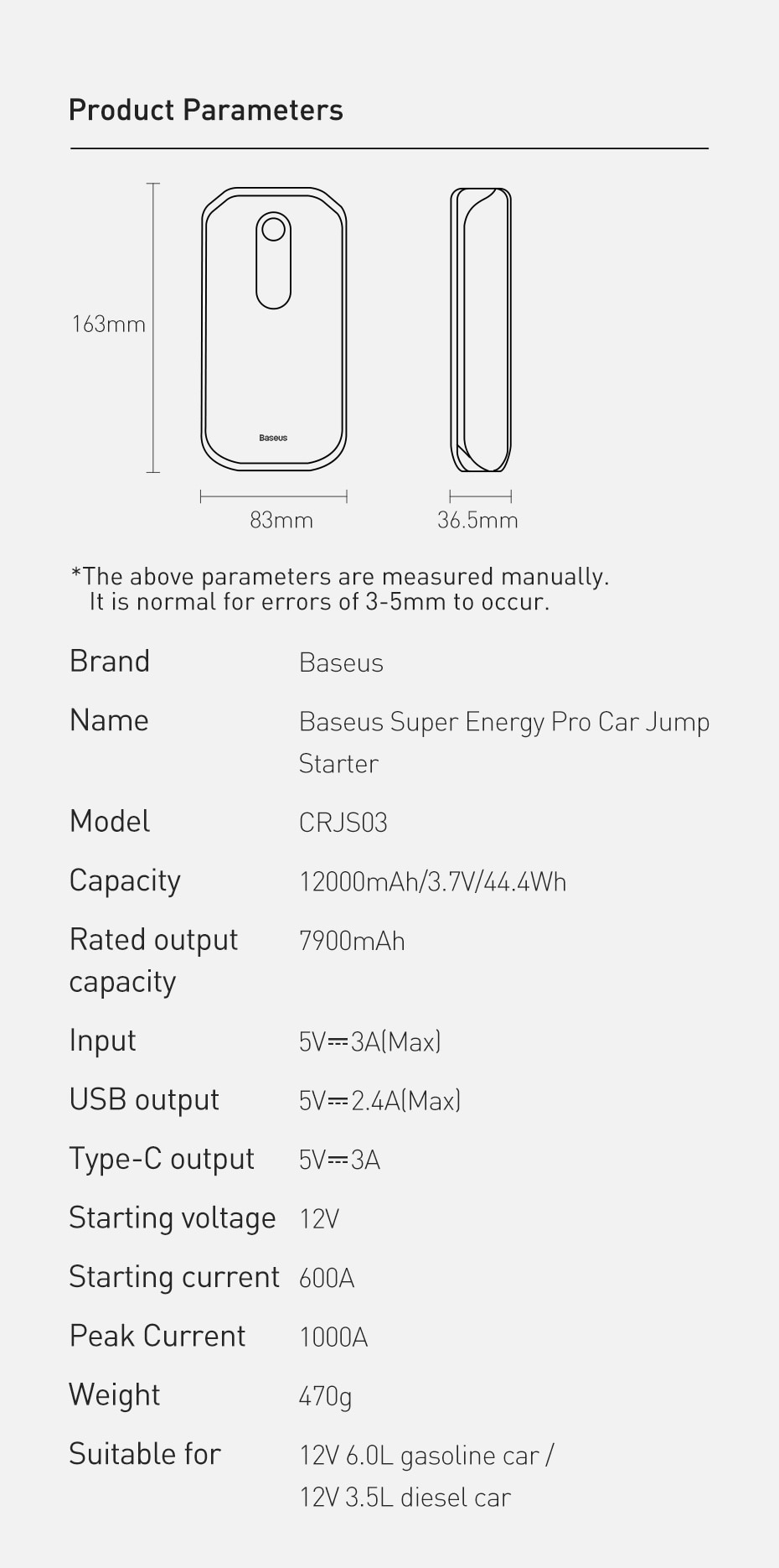 Portable Car Jump Starter