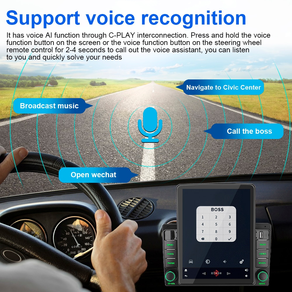 2 Din Car Radio GPS Navigation Android 9.0 Car Audio Ste
