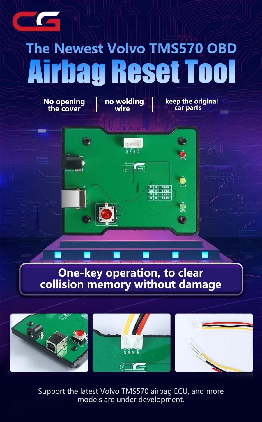 CG The Newest Volvo TMS570 OBD Airbag Reset Tool