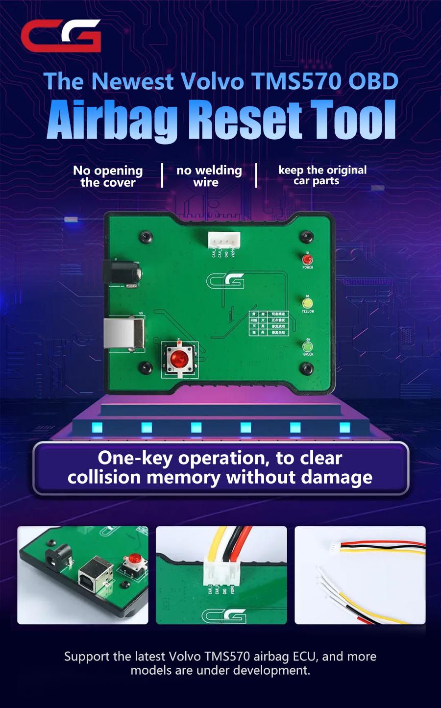 CG The Newest Volvo TMS570 OBD Airbag Reset Tool 