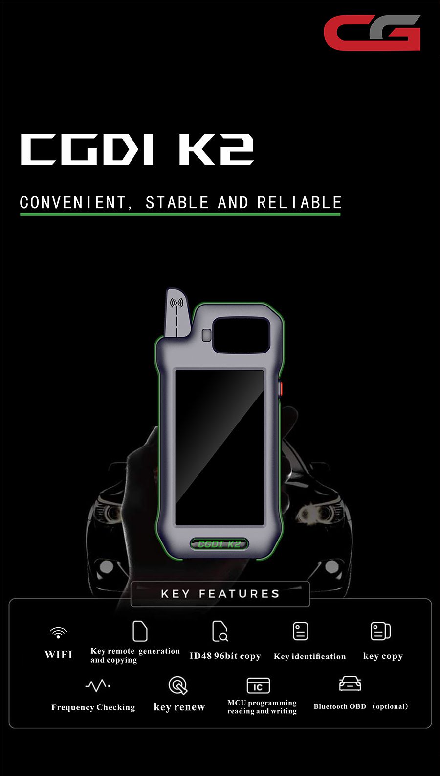 CGDI K2 Remote Key Programmer Remote Generator With 3 pcs CGDI C4648 Super Chips