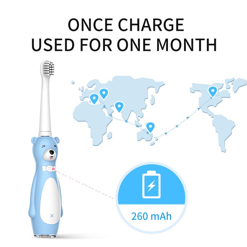 Children Electric toothbrush Sonic Wave 3-6-12 Year Old 