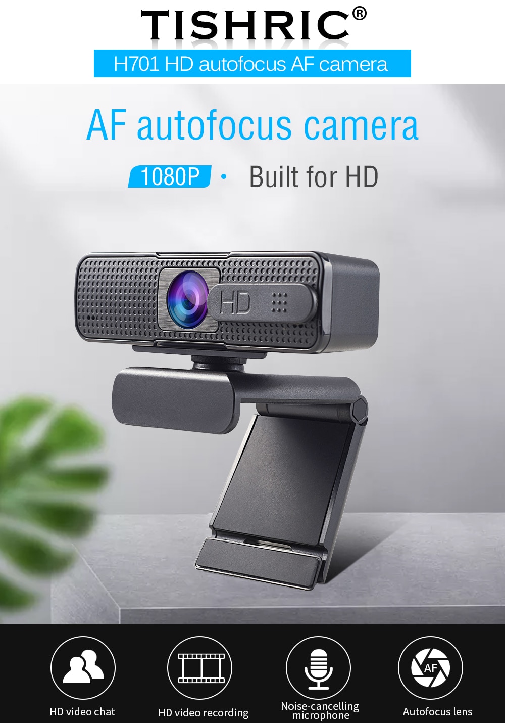 Ashu H701 Webcam 1080p Webcam Cover 