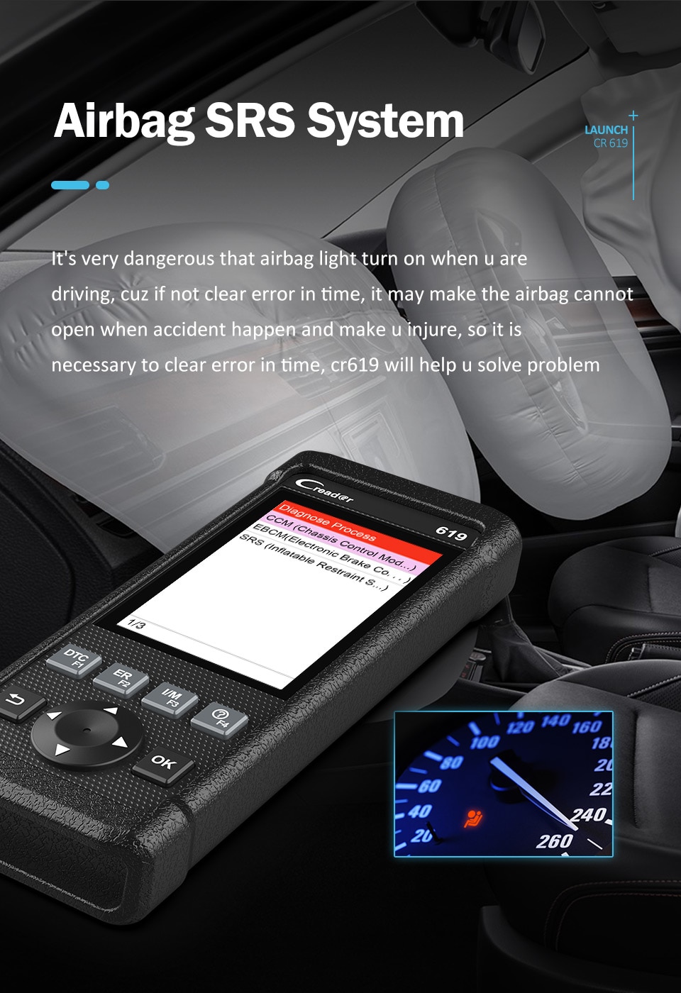 Launch CR619 OBD2 Scanner