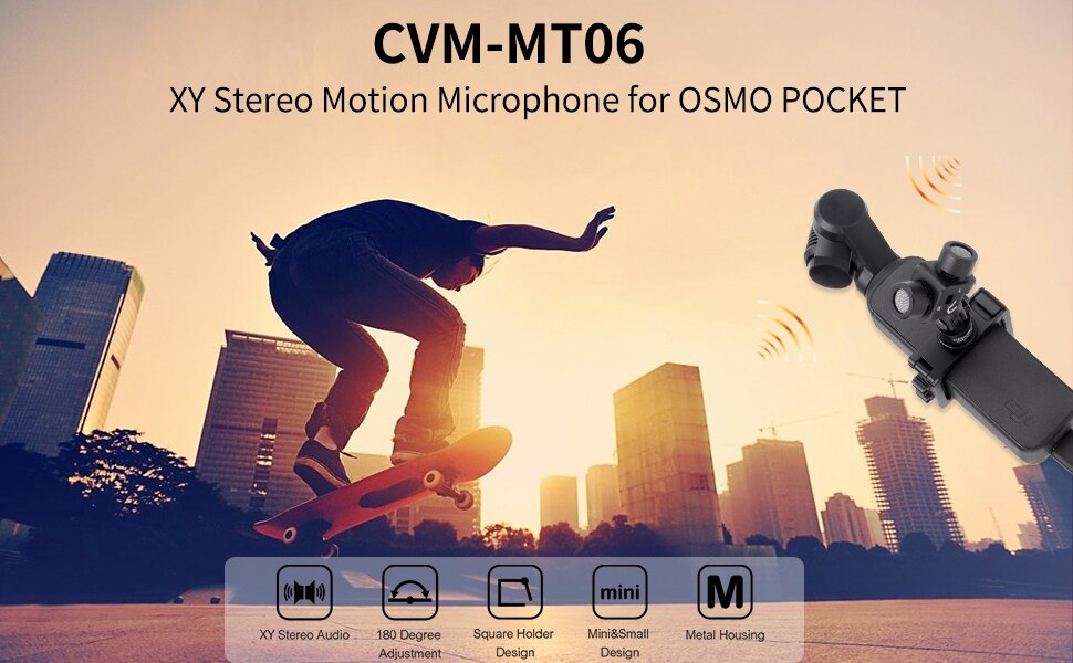CVM-MT06 Mini Cardioid XY Stereo Microphone Osmo Pocket 
