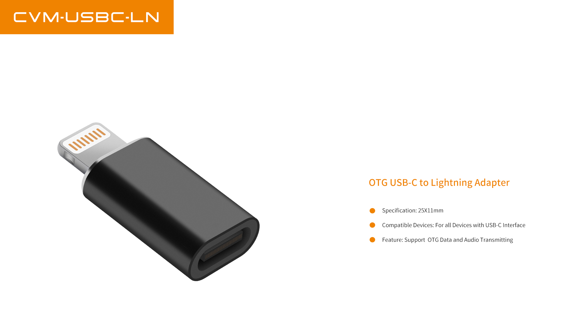 CVM-USBC-LN OTG USB-C to Lightning Adapter