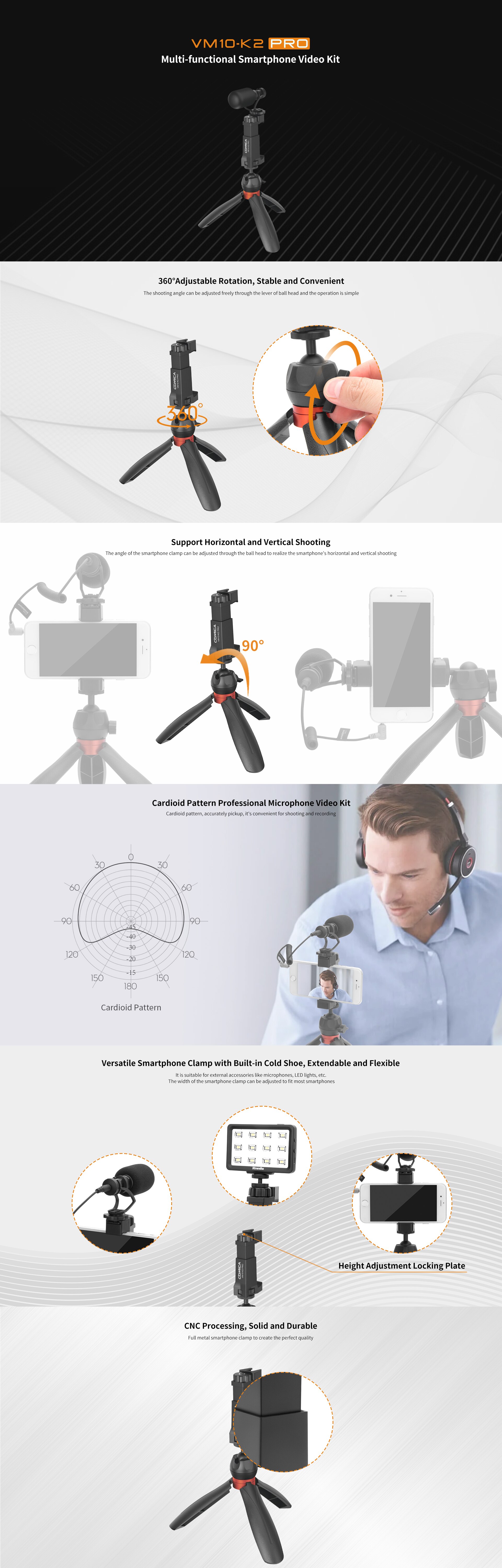 Smartphone Video Kit,Comica CVM-VM10-K2 Pro Recording Mi