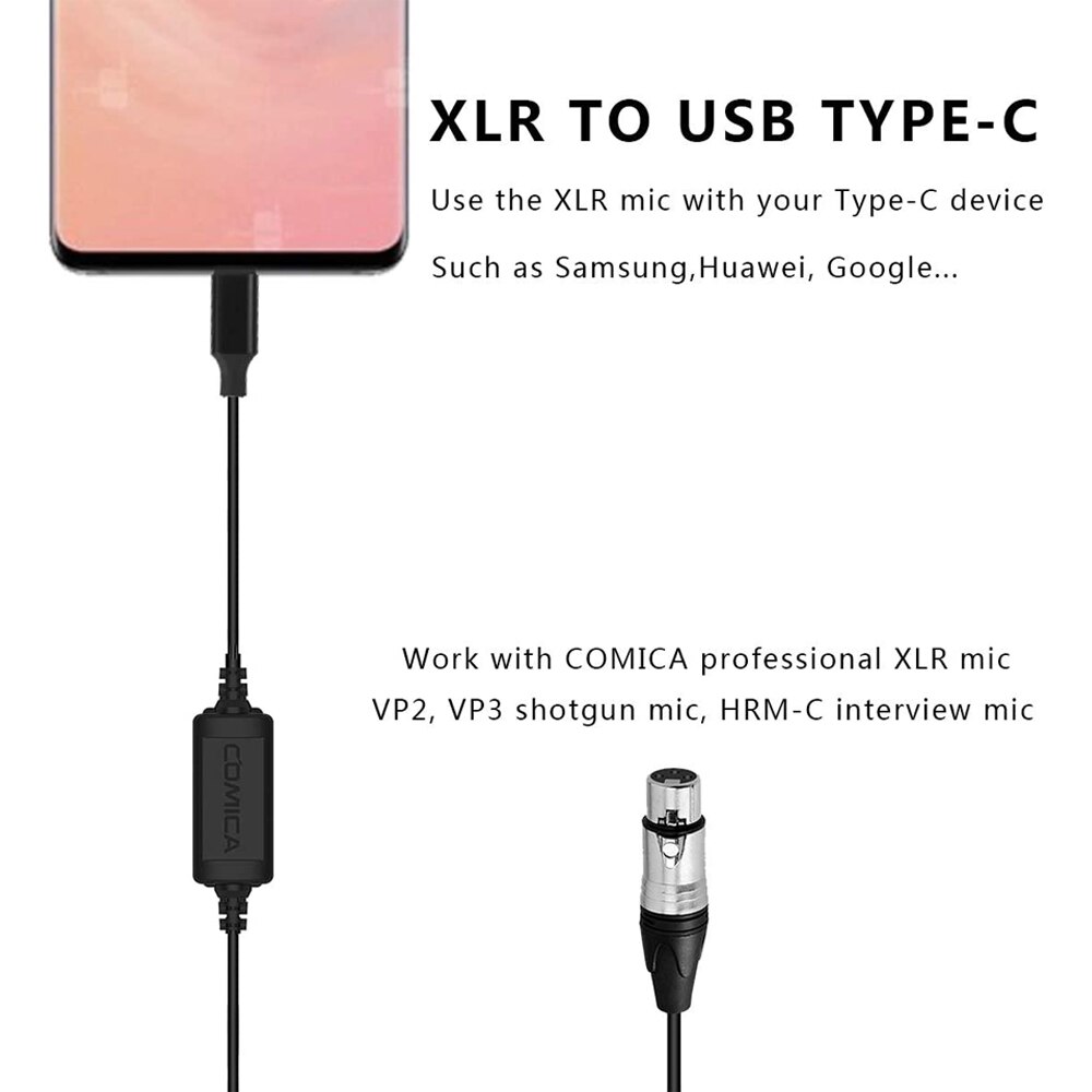 CVM-XLR-UC XLR to USB C Microphone Cable, XLR Female to 