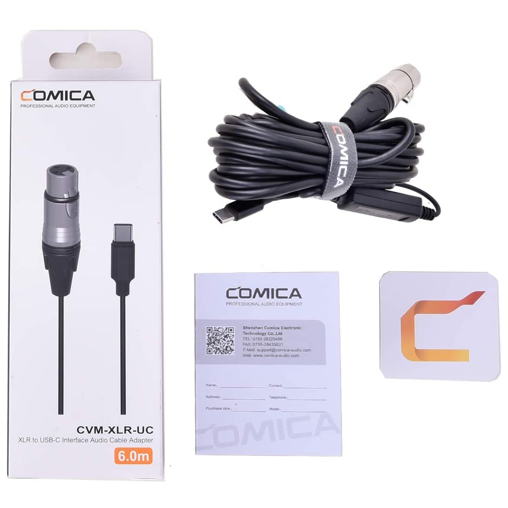 CVM-XLR-UC XLR to USB C Microphone Cable, XLR Female to 