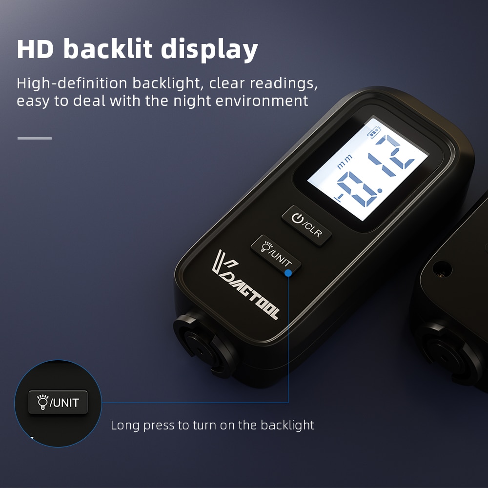 VDIAGTOOL VC100 OBD2 Digital Coating Thickness Gauge