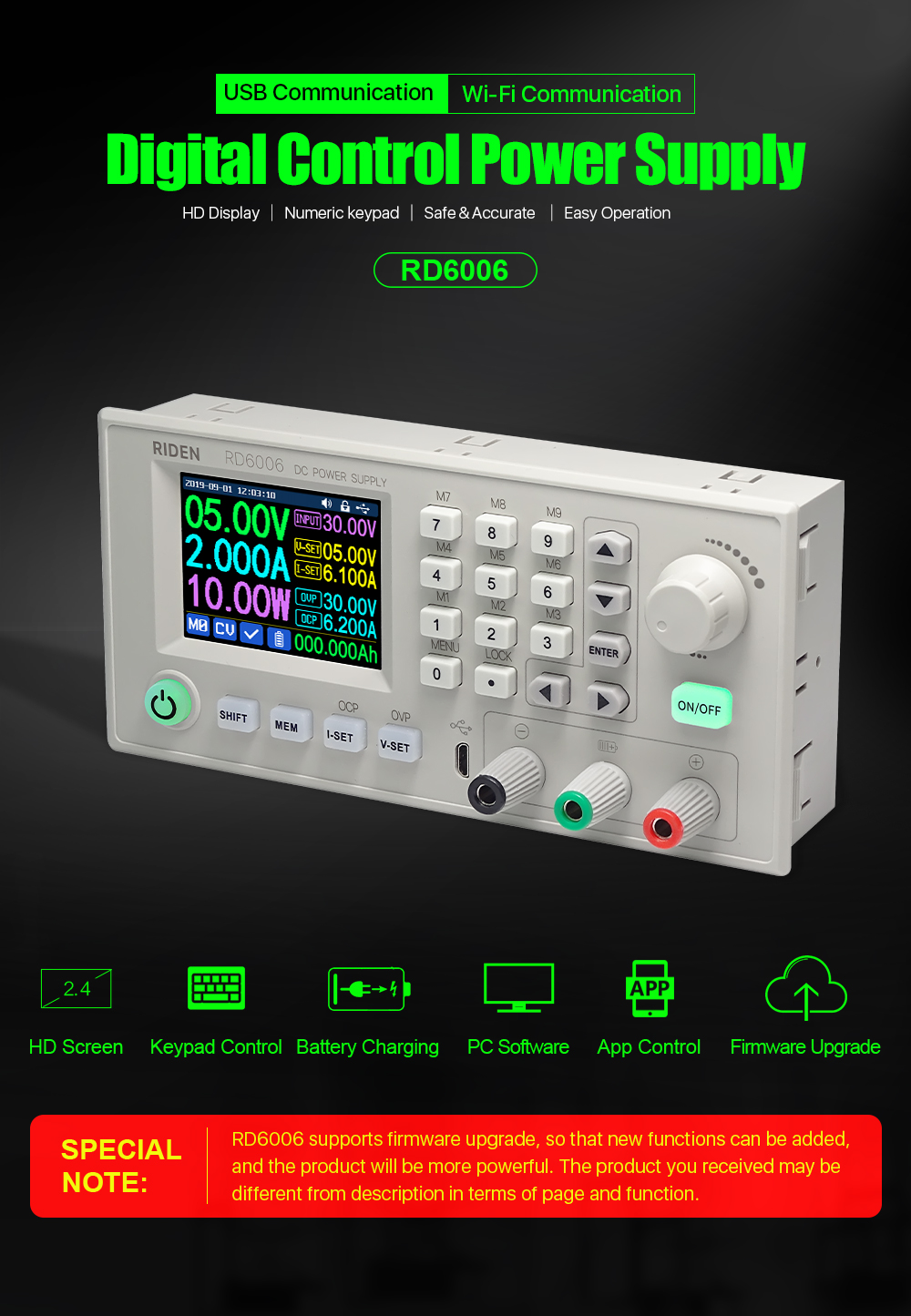 RD6006 RD6006W USB WiFi DC DC Voltage current Step-down