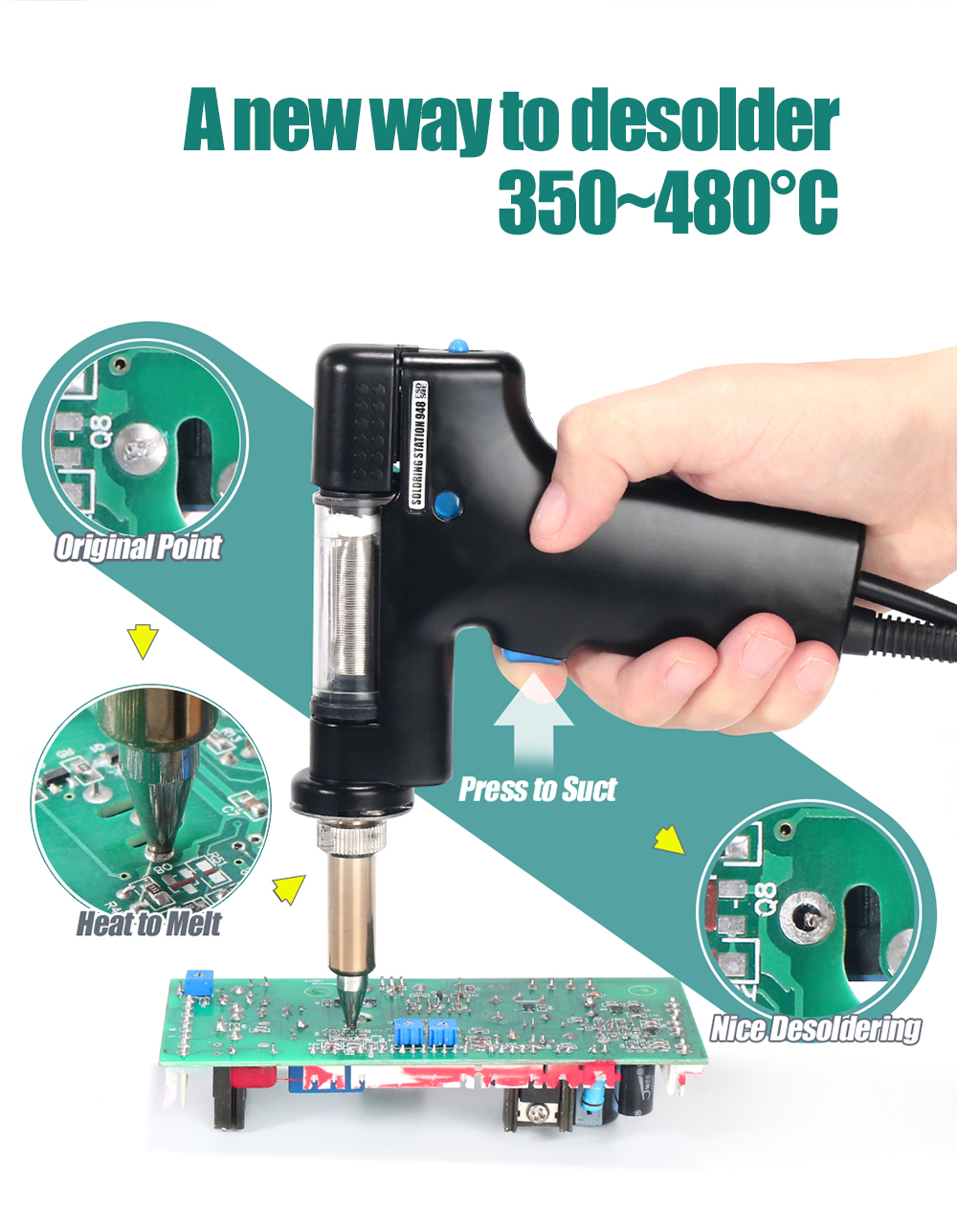 YIHUA 948-I Digital Display Soldering Station Suction 90