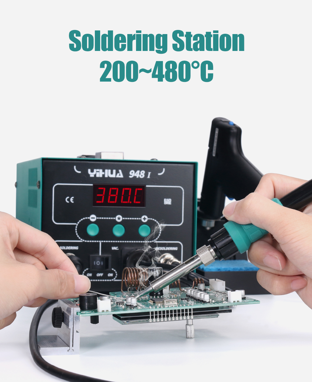 YIHUA 948-I Digital Display Soldering Station Suction 90