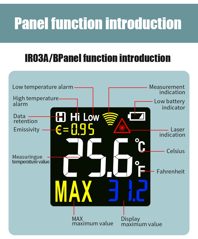 IR03A IR03B Digital Infrared Thermometer