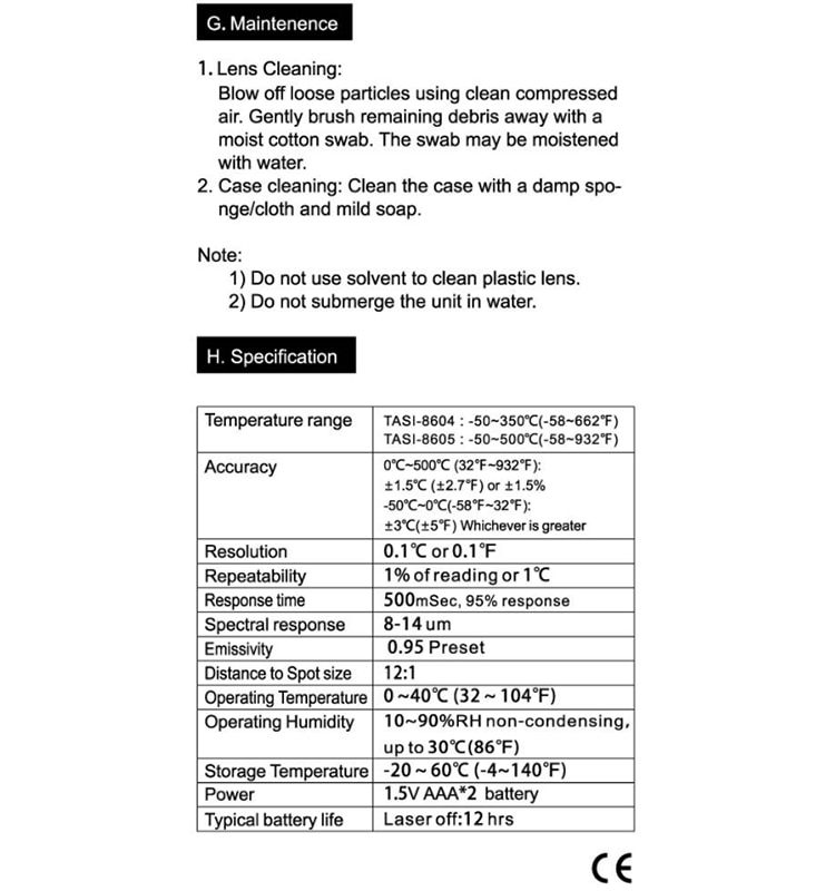 -50C~500C Digital Infrared Thermometer