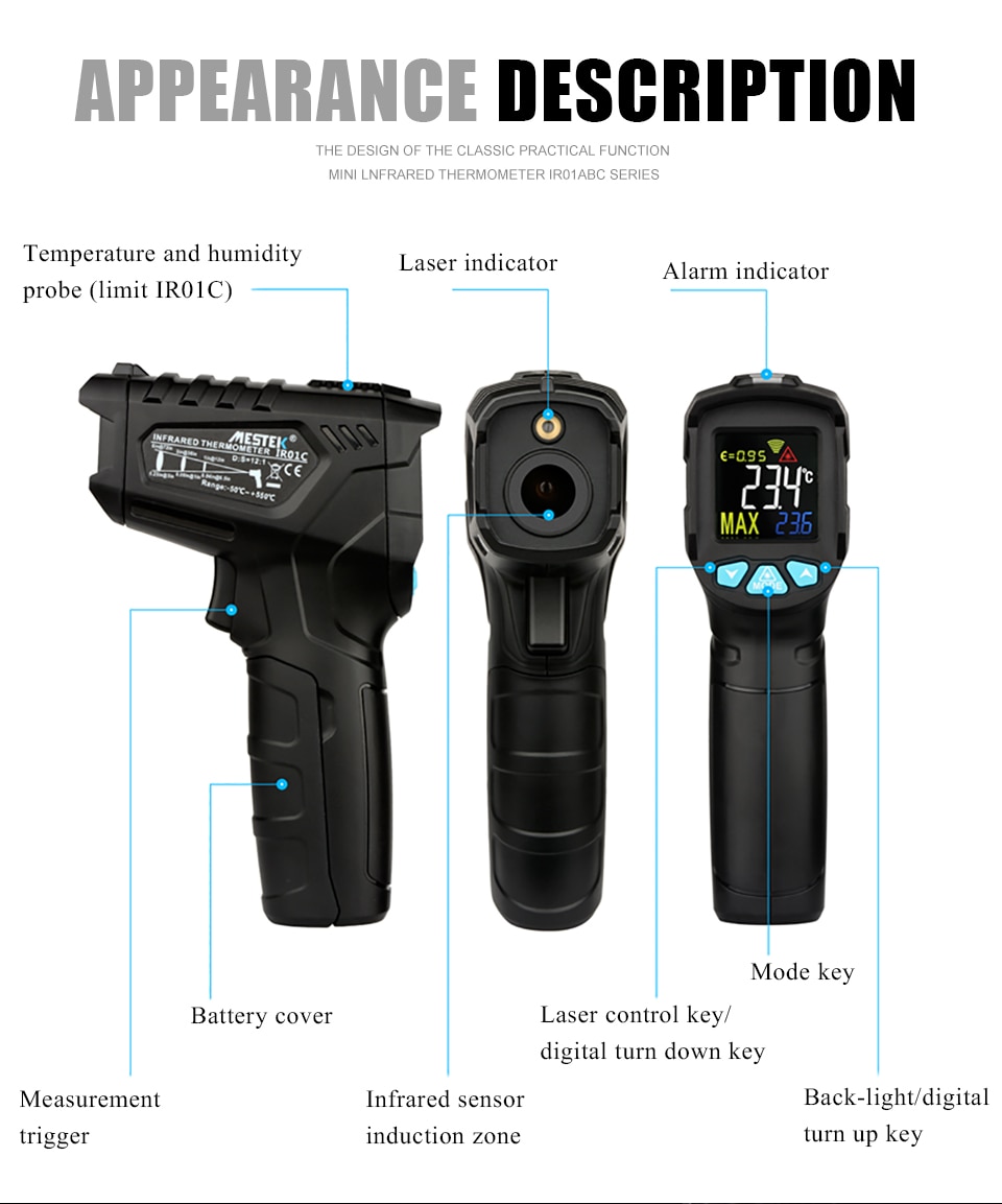 Digital Infrared Thermometer Laser Temperature Meter