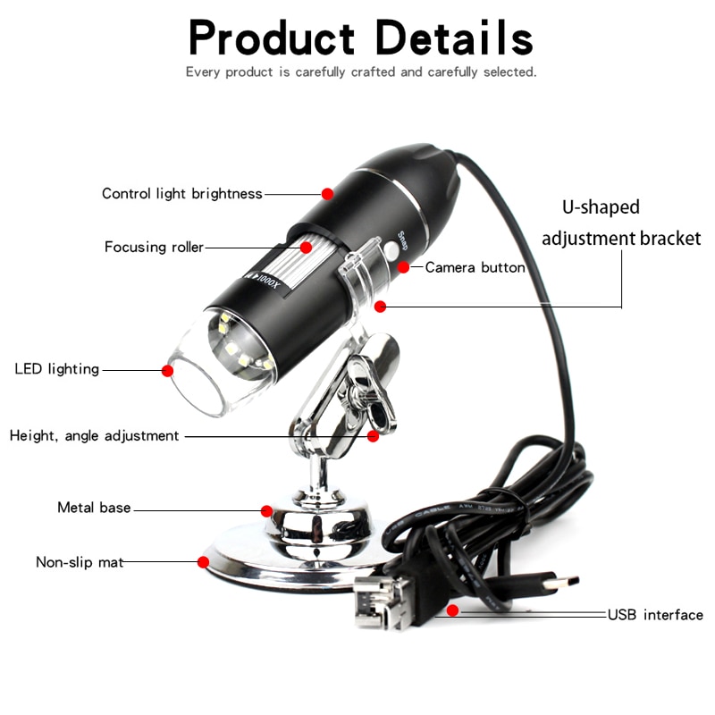 1600X 1000X Digital Microscope Camera