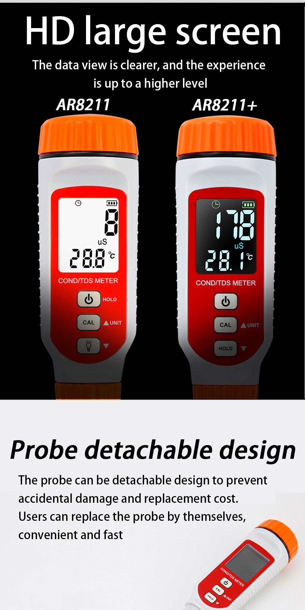 AR8211+/ AR8211 Digital Pen-type Conductivity/TDS Meter