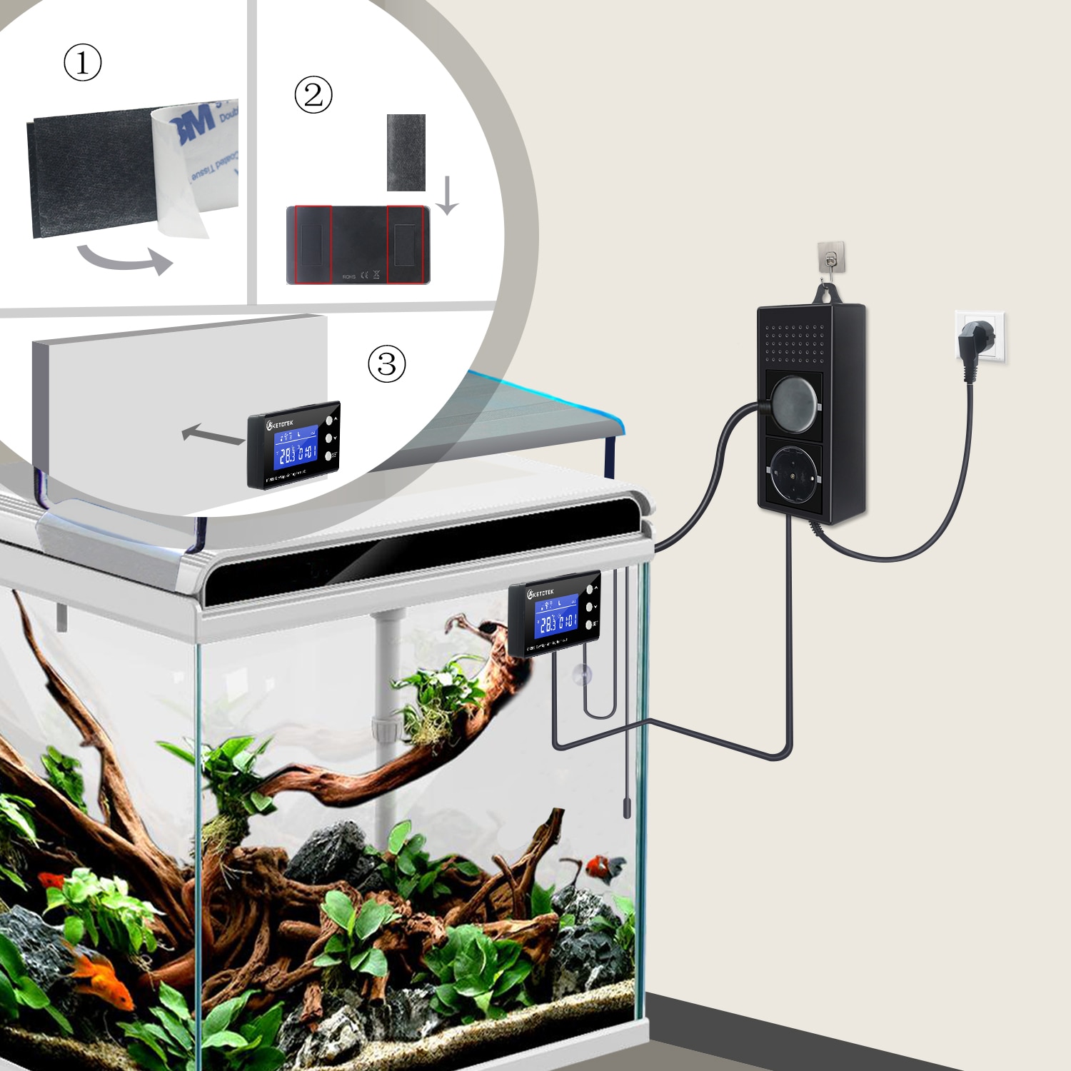 KT4000/KT5000 Digital Reptile Dimming Aquarium Temperatu