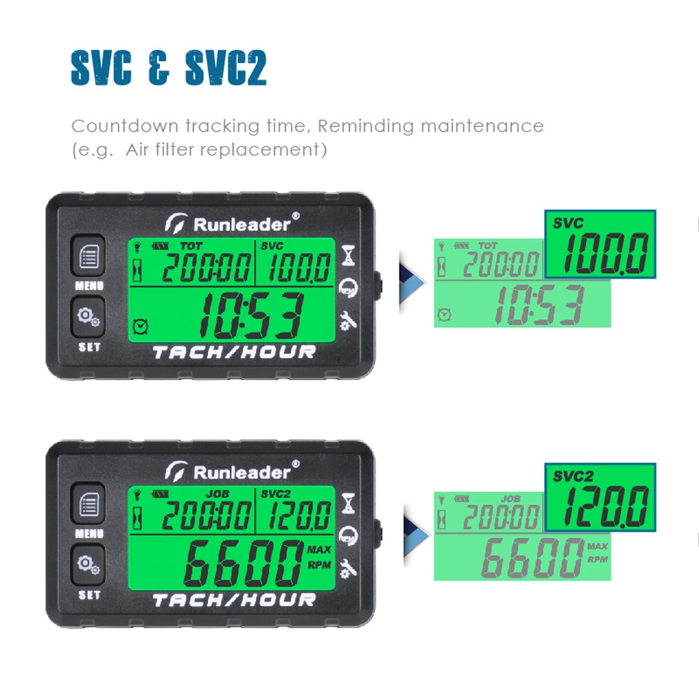 Engine Tachometer Maintenance Reminder Hour Meter