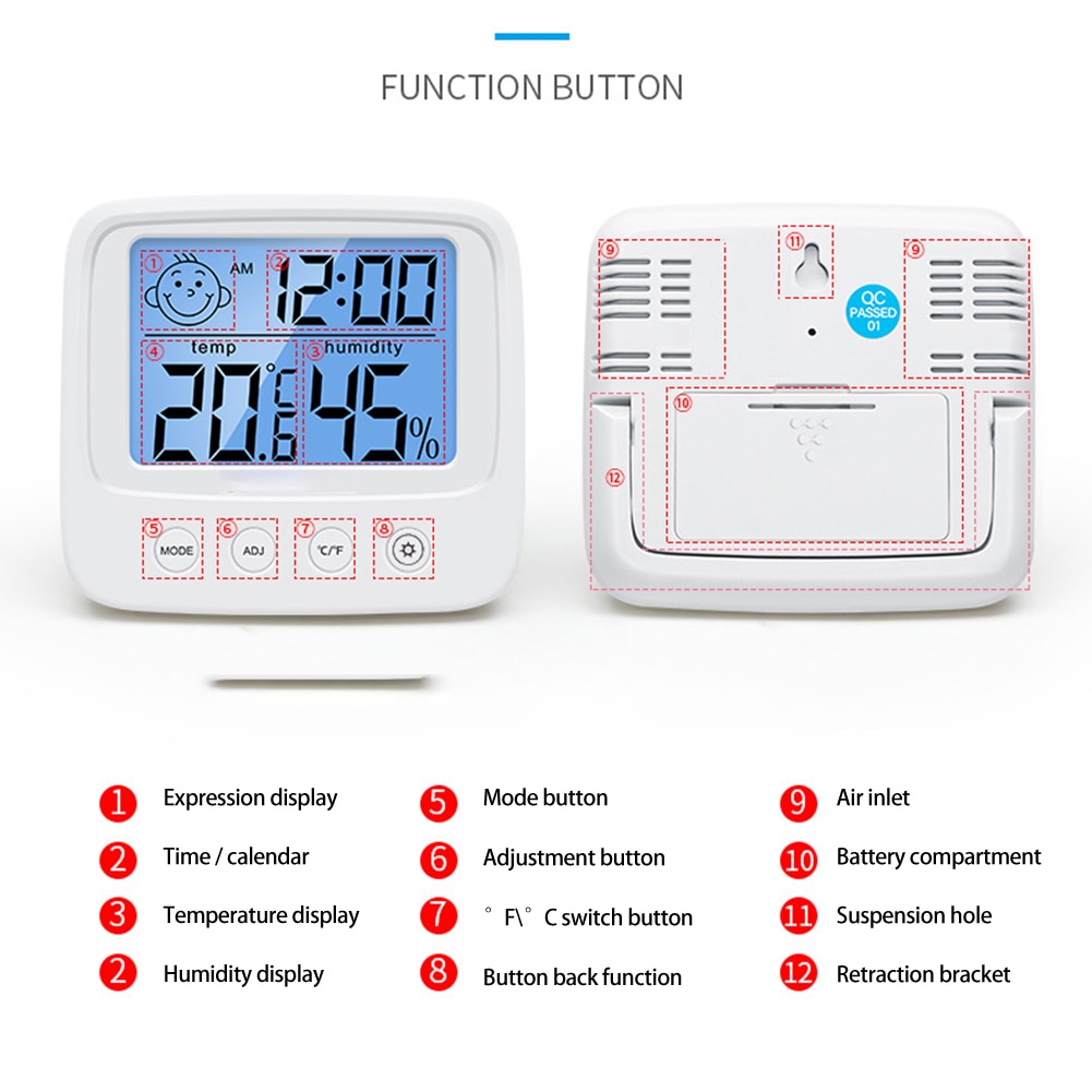 Digital Temperature Humidity Clock