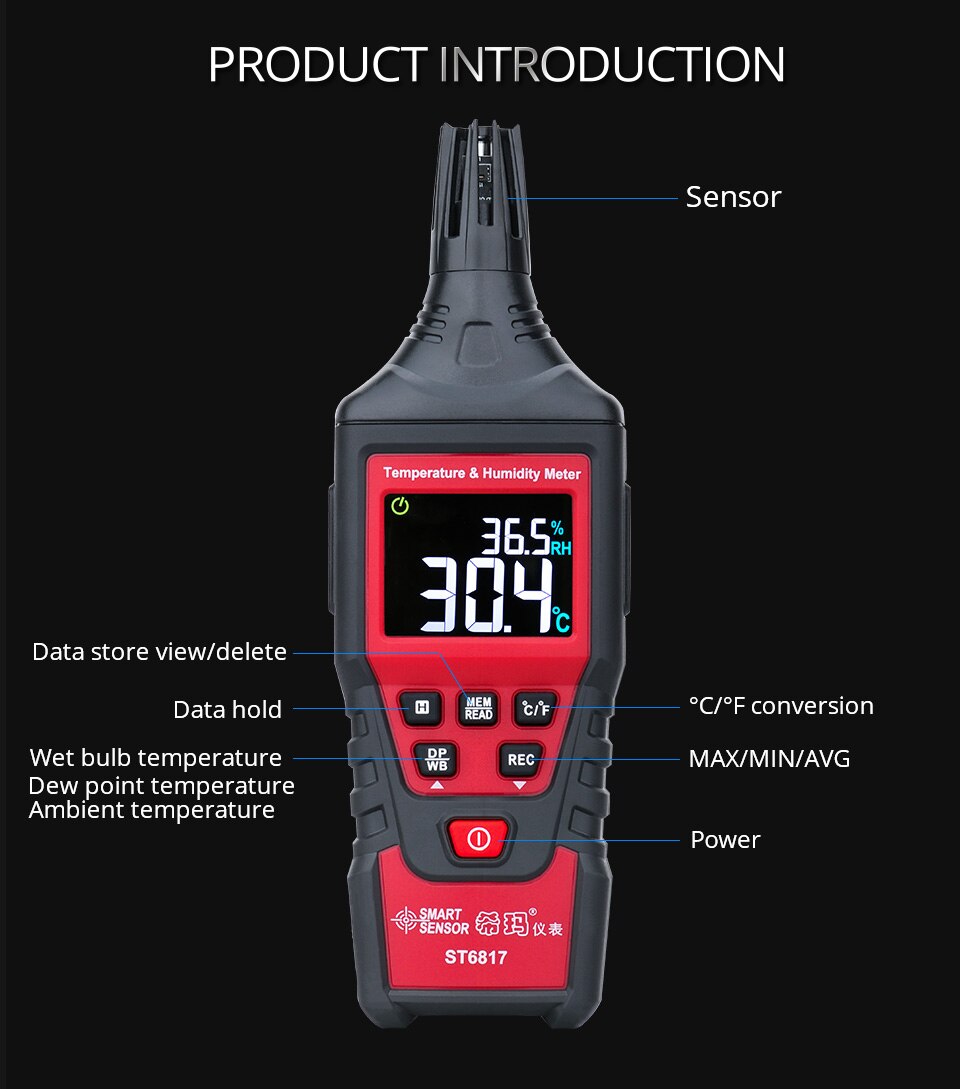 ST9617 ST6817 Digital Temperature Humidity Meter