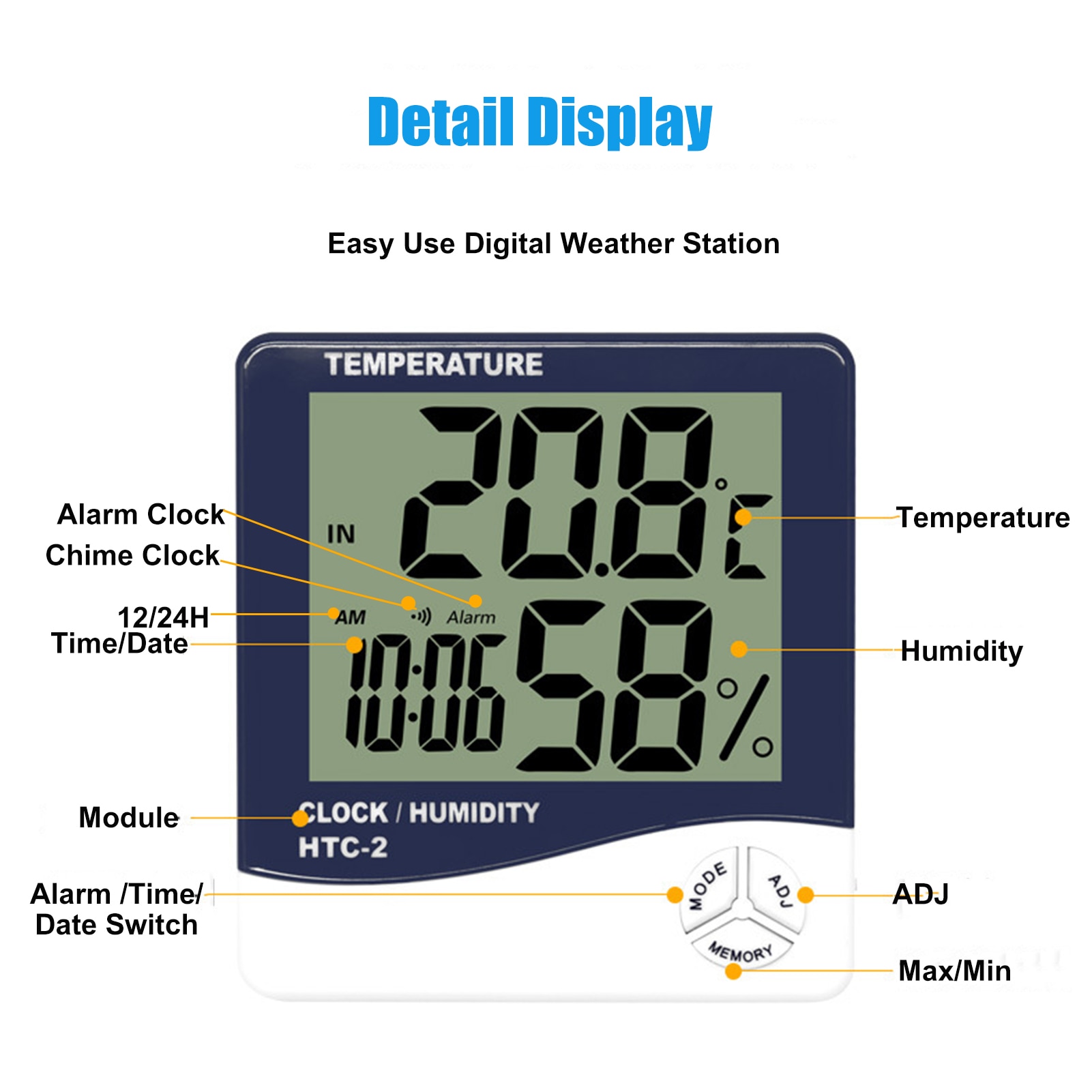 LCD Digital Wireless Indoor Thermometer