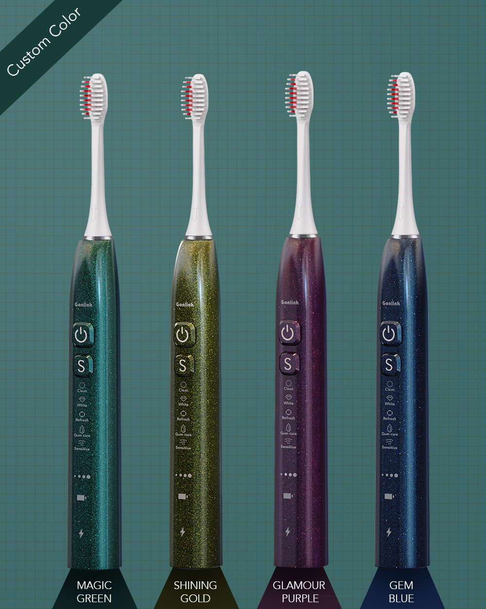 Smart Ultrasonic Sonic Electric Toothbrush IPX7 Waterpoo