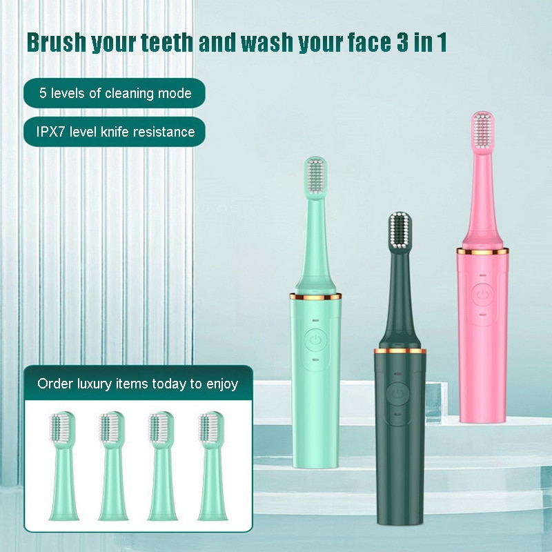 New 3-in-1 Electric Toothbrush Fully Automatic Sonic Ind