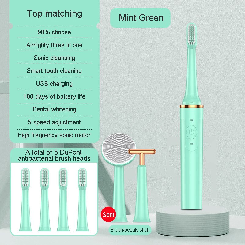 New 3-in-1 Electric Toothbrush Fully Automatic Sonic Ind