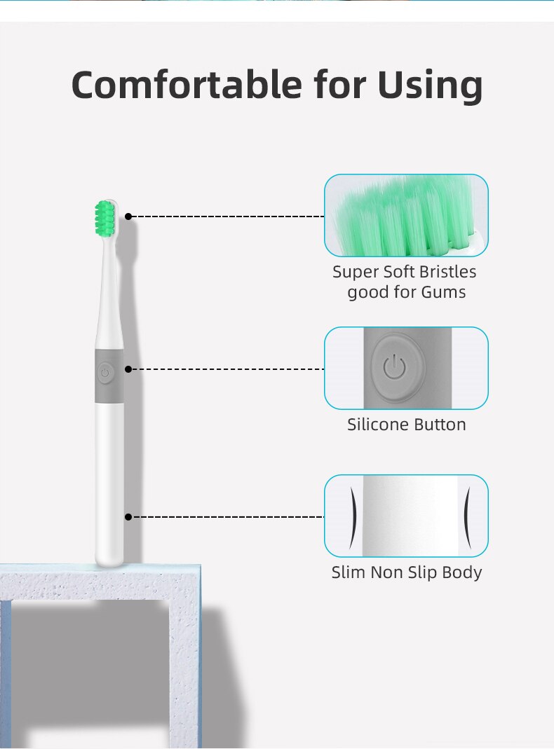 Mini Portable Sonic Disposable Electric Toothbrush 