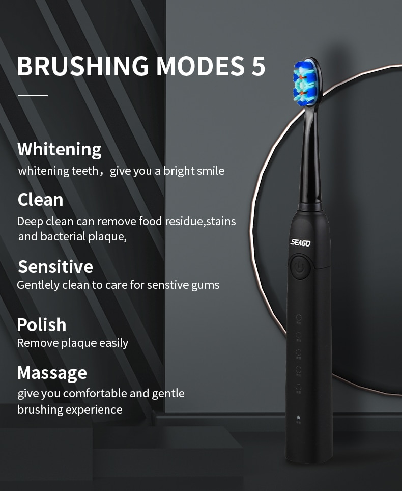 Electric Toothbrush Clean as Dentist Rechargeable Sonic 