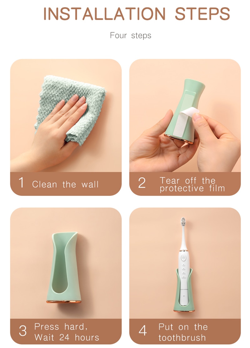 Electric Toothbrush Holders Wall-Mounted Punch-free Sili