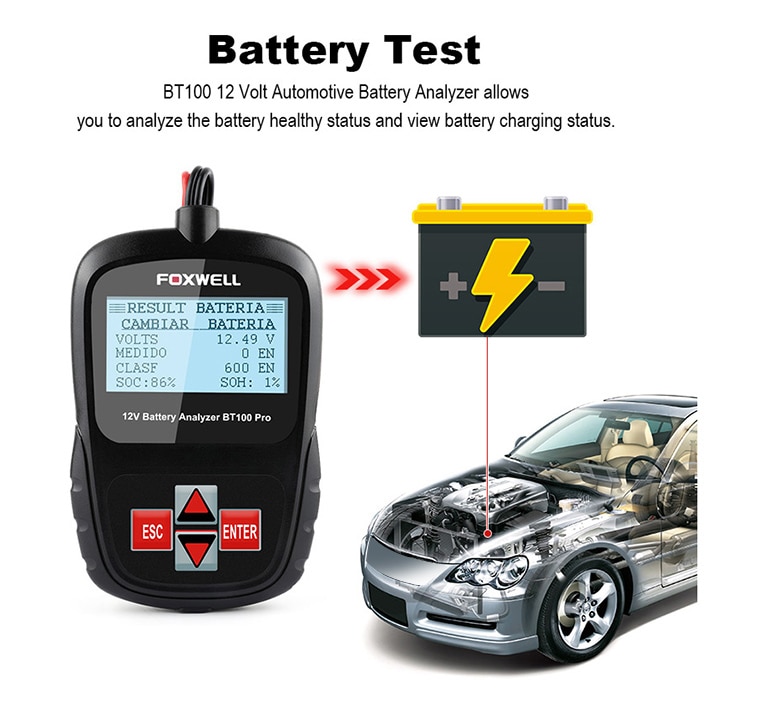 FOXWELL BT100 12V Car Battery Tester