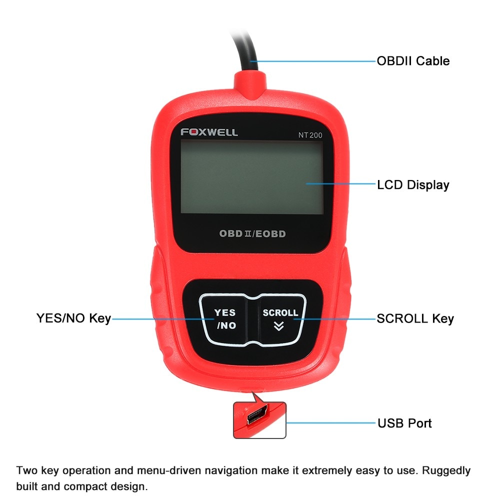 Original Foxwell NT200 CAN OBD2/EOBD Code Reader 