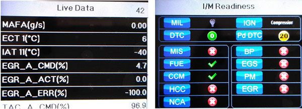 Original FOXWELL NT204 live data 2