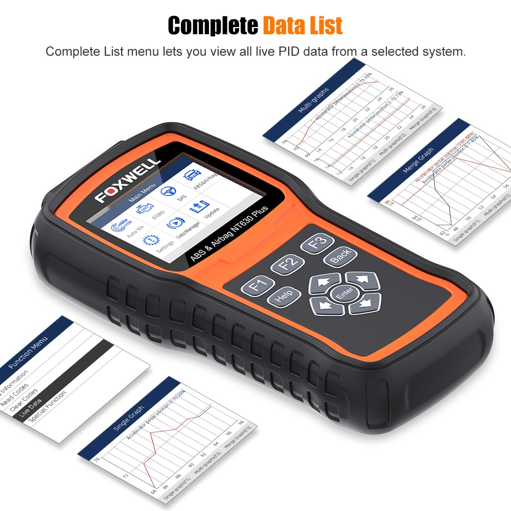 FOXWELL NT630 Plus Car Airbag SRS Auto OBD2 Scanner