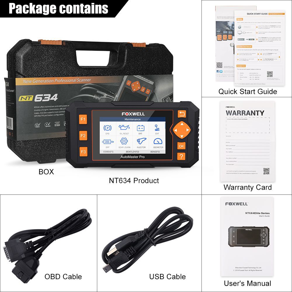 Foxwell NT634 OBD OBD2 Scanner