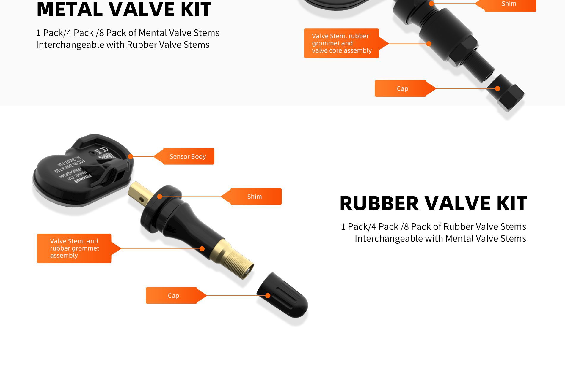 Foxwell T10 Universal Programmable TPMS Sensor 