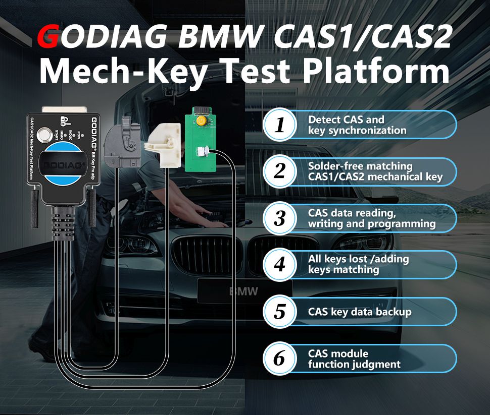 GODIAG CAS1 CAS2 SER BMW Mech-Key Test Platform