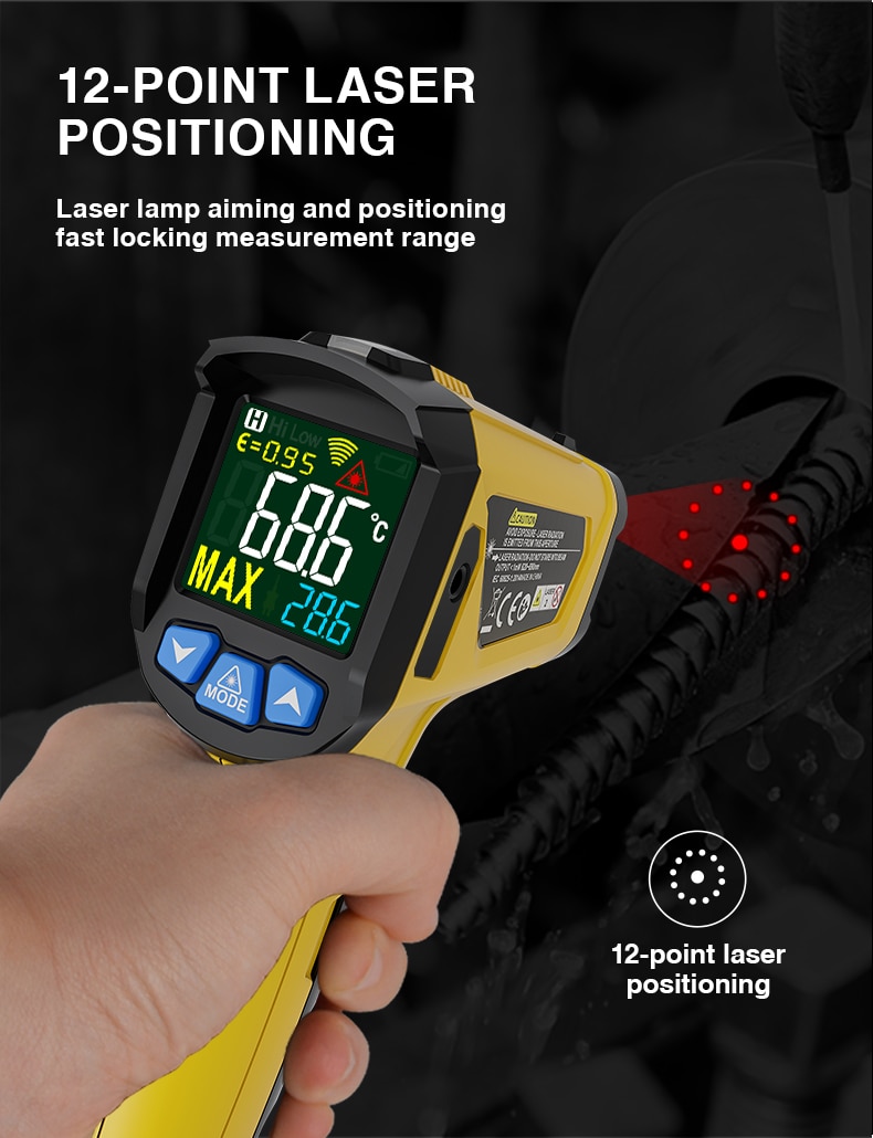 High Temperature Infrared Laser Electronic Thermometer