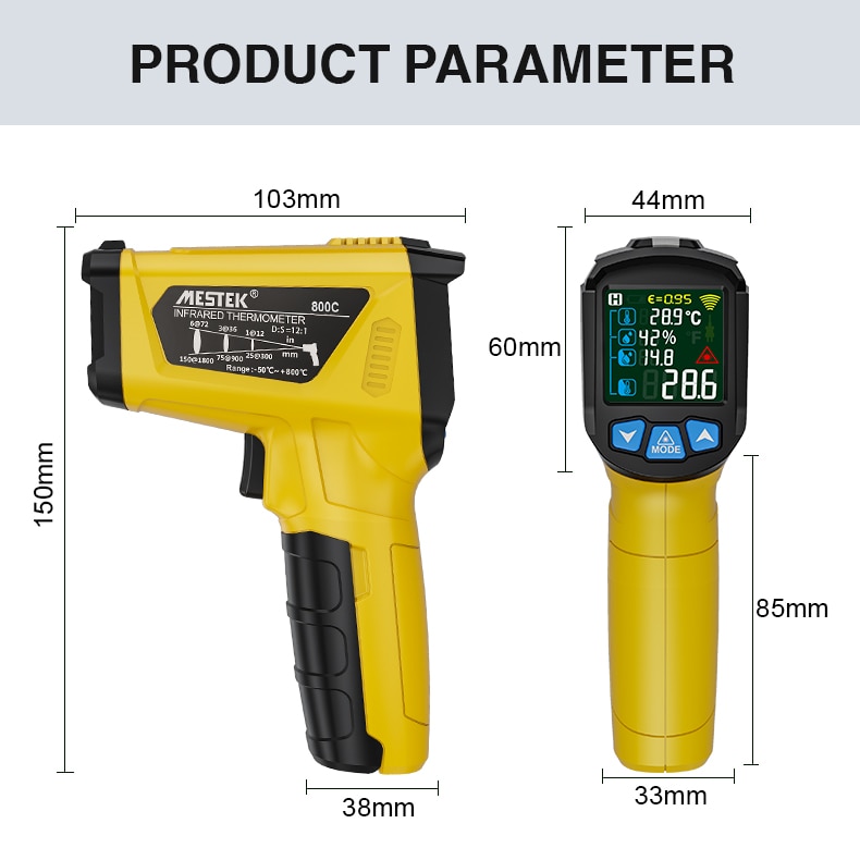 High Temperature Infrared Laser Electronic Thermometer