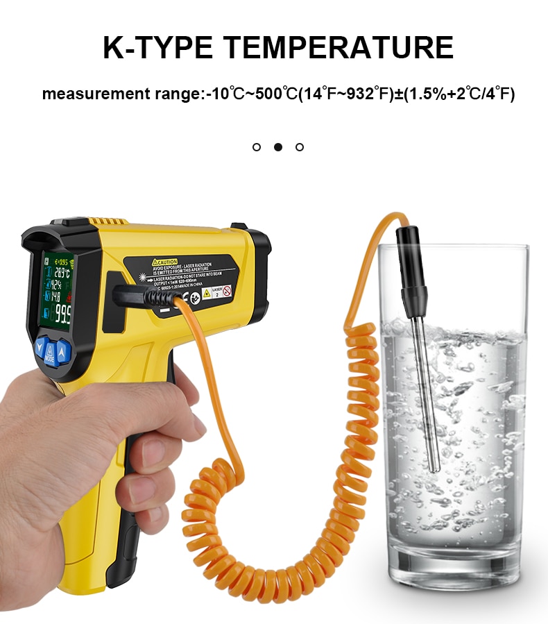 High Temperature Infrared Laser Electronic Thermometer