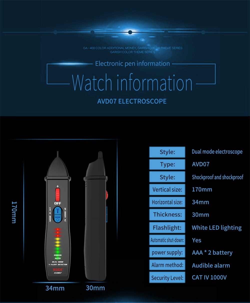 AVD07 Home Safety Check Kit Non-contact Voltage Detector